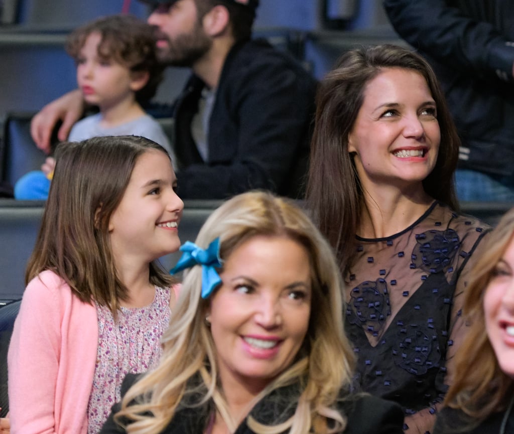 Katie Holmes and Suri Cruise at Lakers Game January 2017