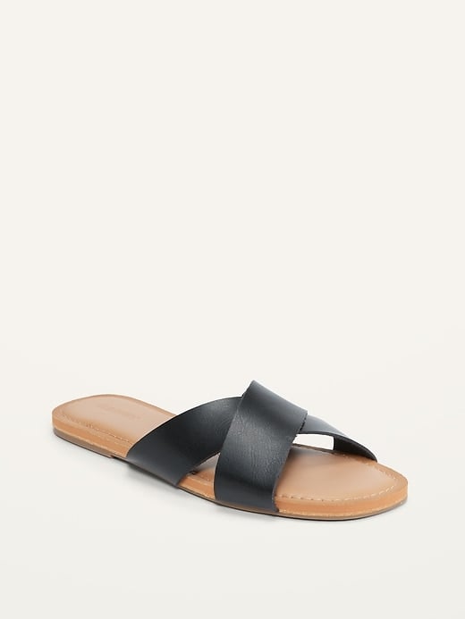 Criss-Cross faux leather sandals