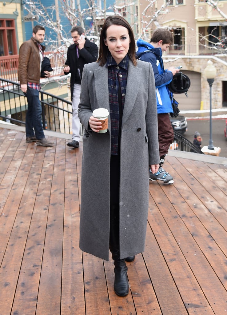 Jena Malone knows the key to a great Winter outfit is a go-with-anything coat.