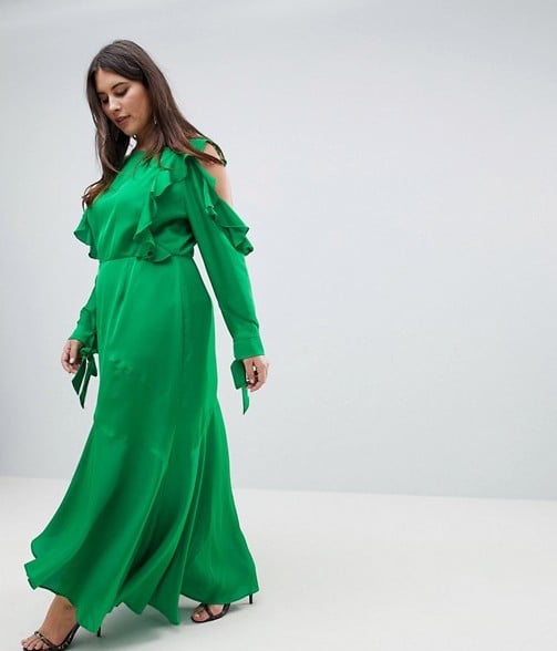 Asos Design Curve Ruffle Sleeve Maxi Dress
