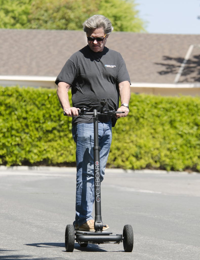 Kurt Russell Riding a Scooter in LA March 2017