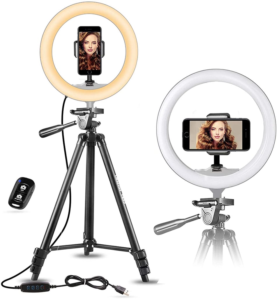 UBeesize 10" Selfie Ring Light with 50" Extendable Tripod Stand & Flexible Phone Holder