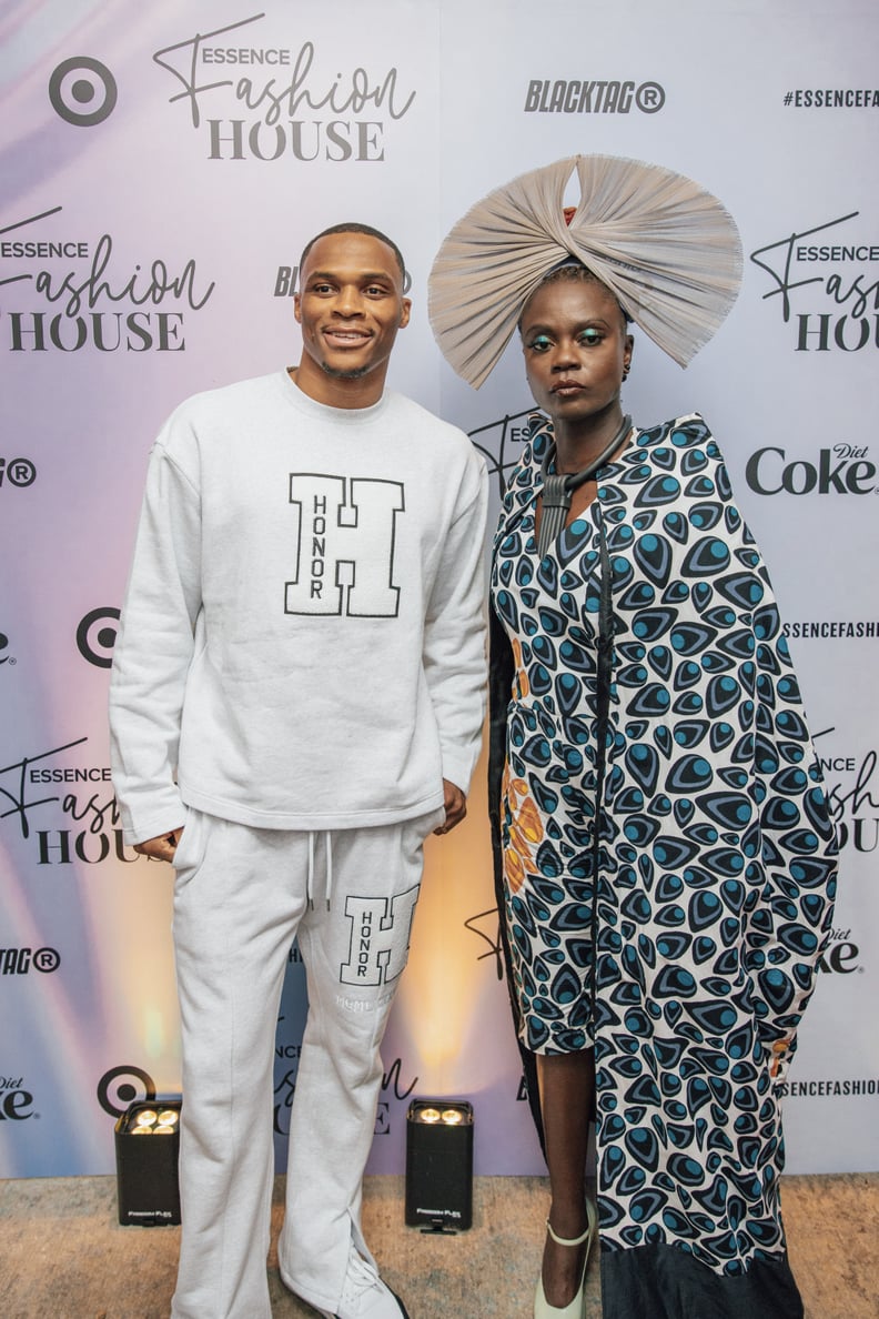 Russell Westbrook and Caroline Wanga at the Essence Fashion House at Walker Hotel Tribeca