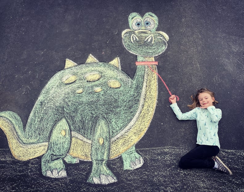 Dinosaur Sidewalk Chalk Art