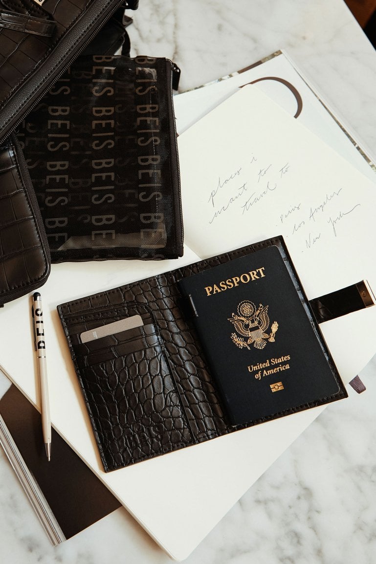 A Travel Accessories Kit: Béis The Passport & Luggage Tag Set