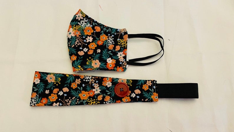 Facemask With Filter Pocket Headband Set