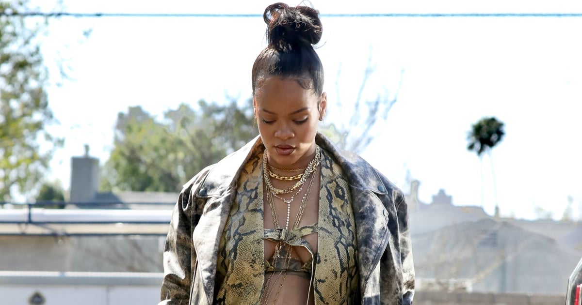 Rihanna’s Leather-Bra-and-Vest Look Is Peak ’90s Grunge