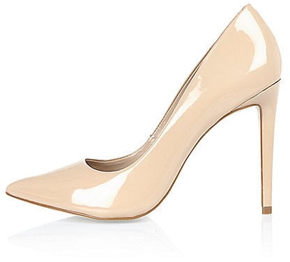 River Island Women's Nude Pink Patent Leather Pumps ($110)