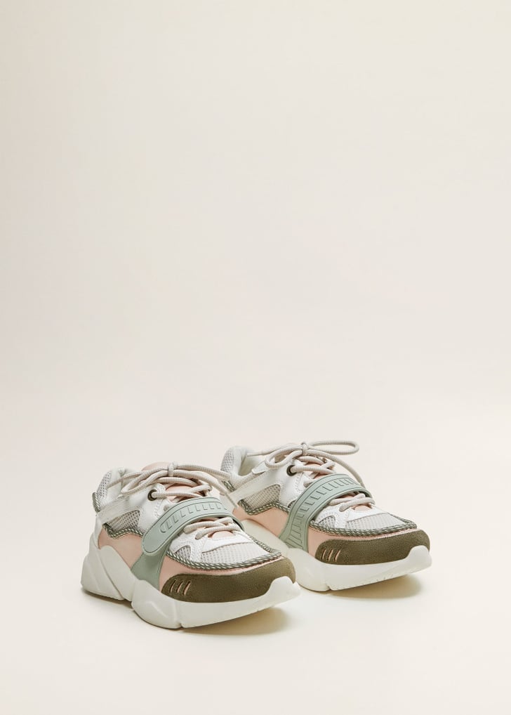 Mango contrast applique sneakers top