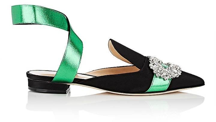 Giannico Jeweled Satin Flats