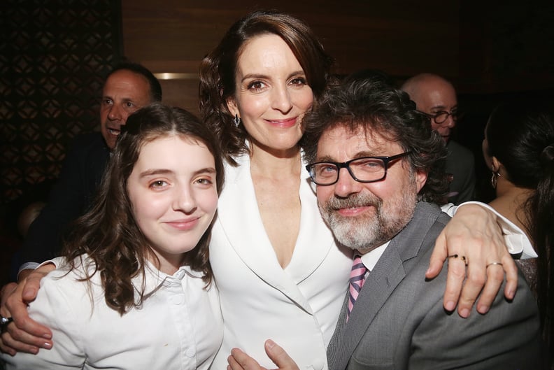 NEW YORK, NY - APRIL 08:  (EXCLUSIVE COVERAGE)  (L-R) Alice Zenobia Richmond, mother Tina Fey and husband Jeff Richmond pose at the opening night after party for the new musical 