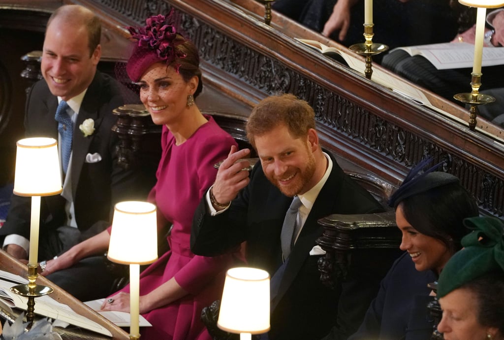 During Princess Eugenie's wedding in October 2018, Kate kept her hand on William's leg.