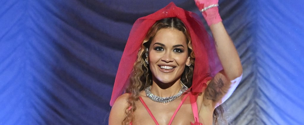 Rita Ora Wears Pink Versace Lingerie on The Tonight Show