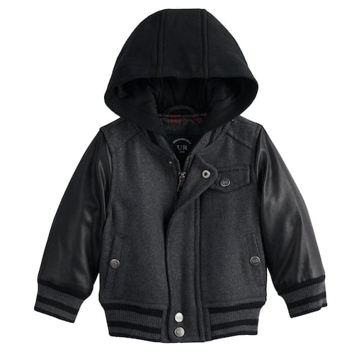 Urban Republic Wool Varsity Hooded Midweight Jacket