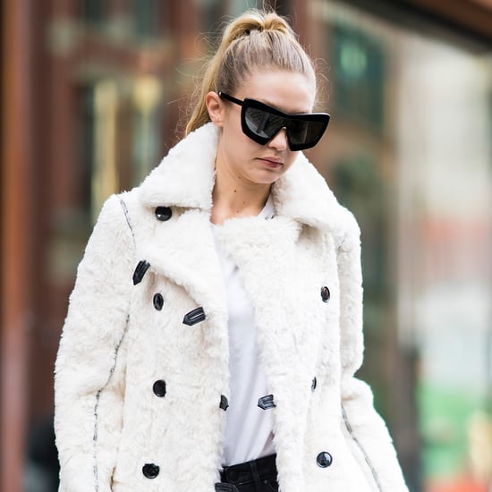 Gigi Hadid White Furry Coat