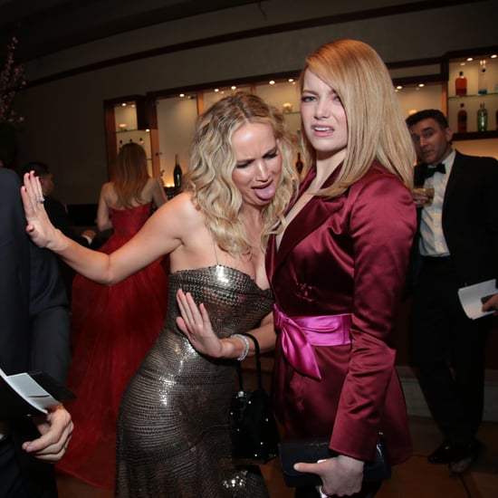 Jennifer Lawrence and Emma Stone at the 2018 Oscars