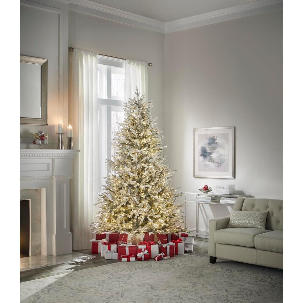 Home Decorators Collection 7.5 ft Kenwood Frasier Fir Flocked LED Pre-Lit Artificial Christmas Tree