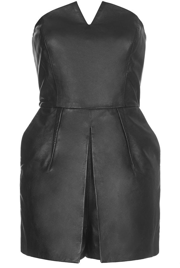 Topshop Premium Leather Playsuit