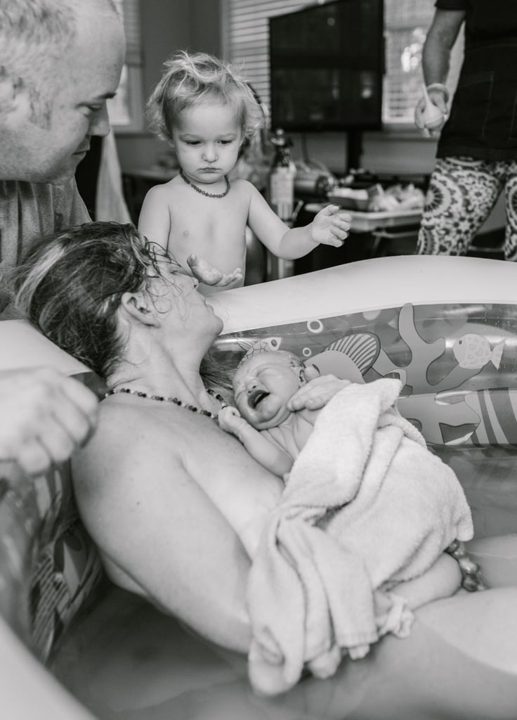 Mom Breastfeeding During Childbirth