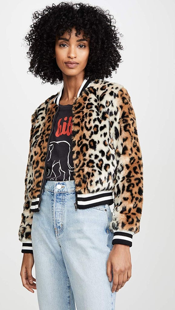 Jack Cat Power Leopard Faux Fur Bomber