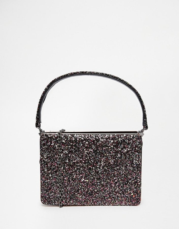 Nali Glitter Clutch Bag With Detachable Handheld Strap ($93)