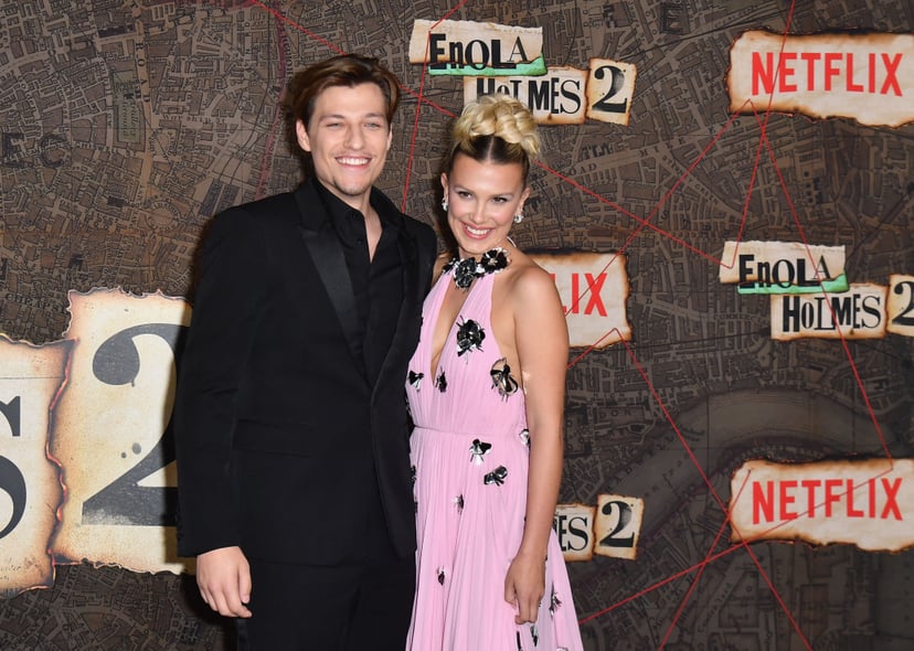 Millie Bobby Brown Is Pretty in Pink, Cuddles Up to BF Jake Bongiovi at the  'Enola Holmes 2' Premiere