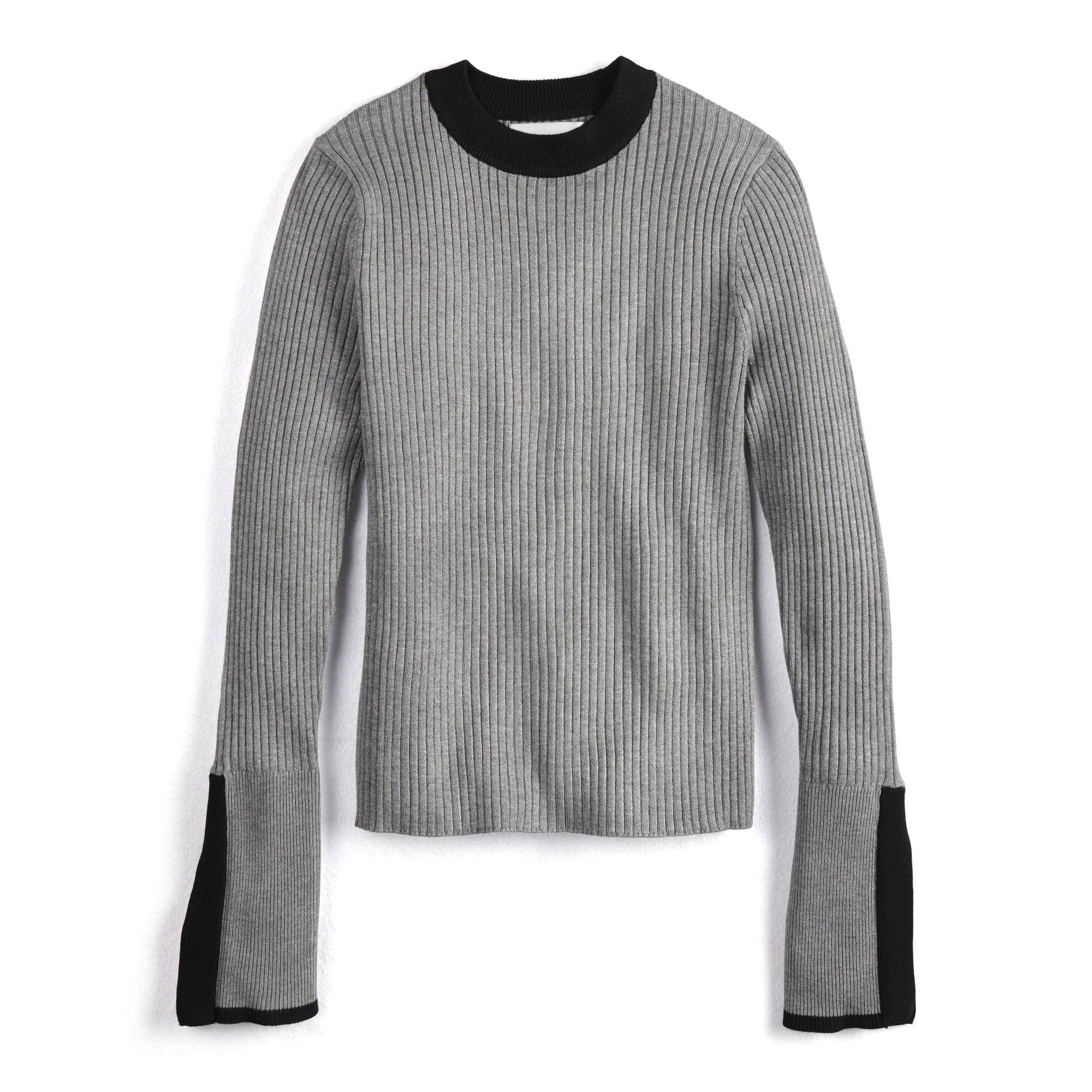 Ribbed Slit Sleeve Sweater in Heather Gray Start the New Year in