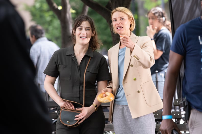 NEW YORK NY - JUNE 7: Lizzy Caplan and Claire Danes are seen on the set of 