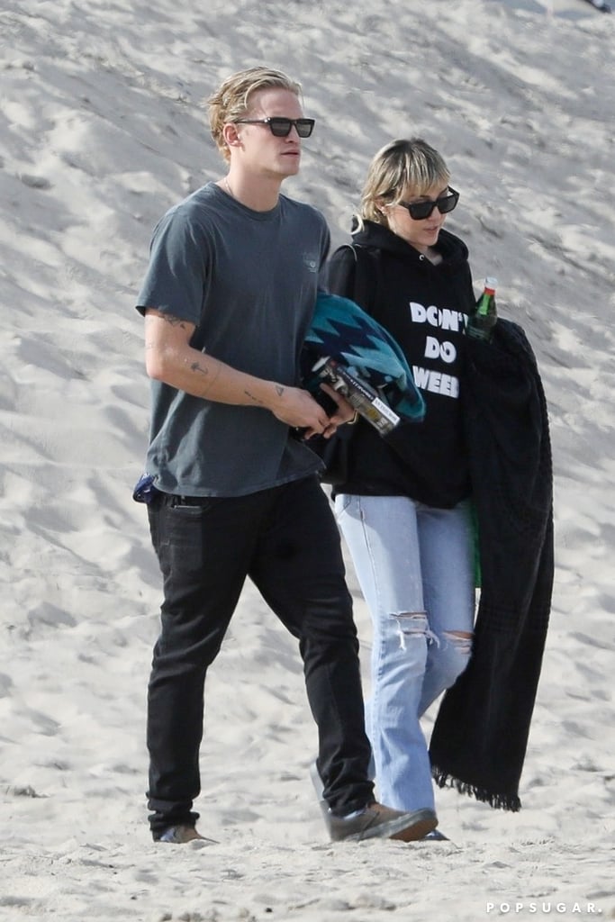 Cody Simpson and Miley Cyrus at Zuma Beach in Malibu