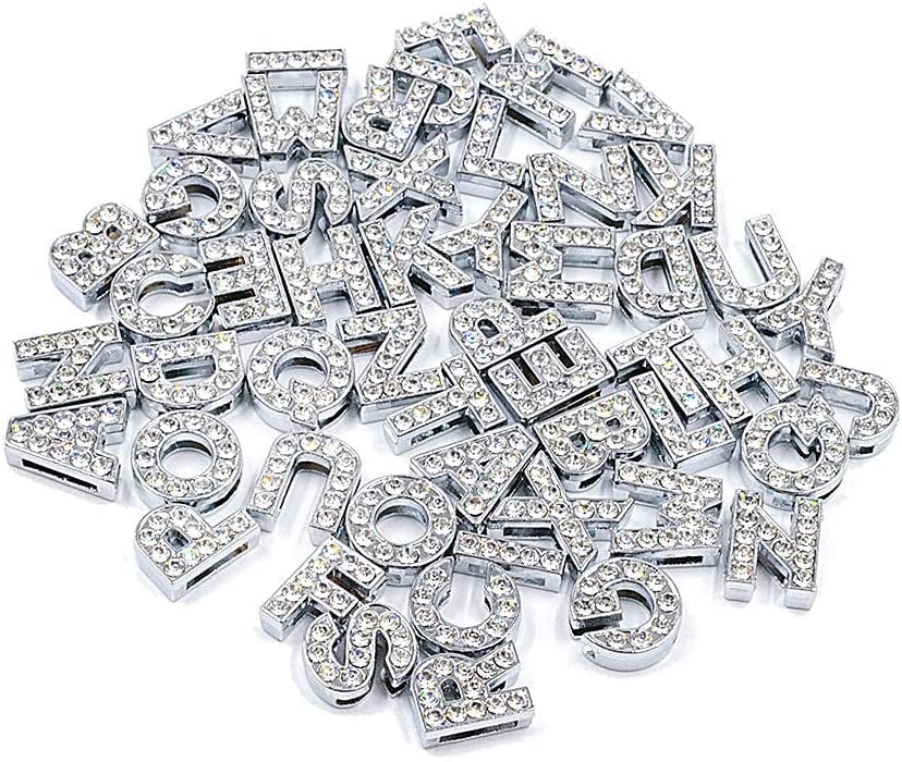 AUEAR 52 Pack Crystal Rhinestone Slide Charms