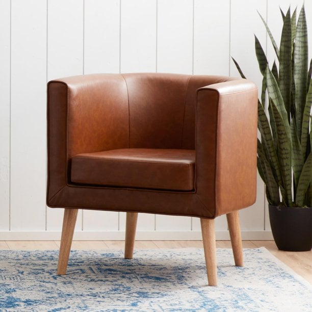 Gap Home Upholstered Barrel Club Chair, Camel