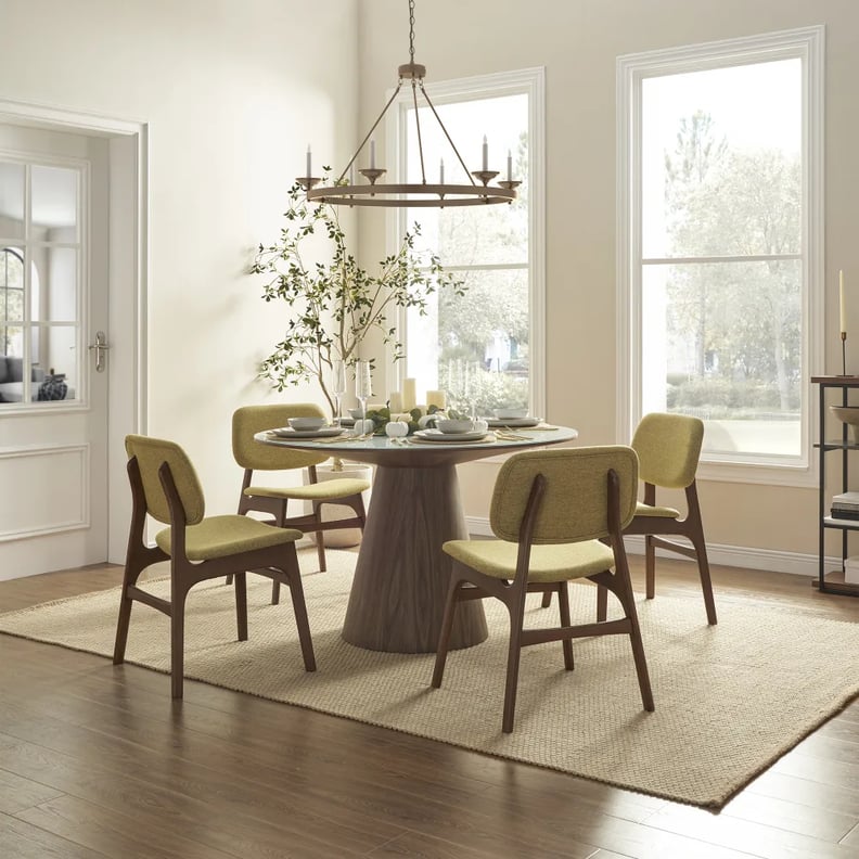 A Round Dining Set: Theo Dining Table With Joshua Chairs