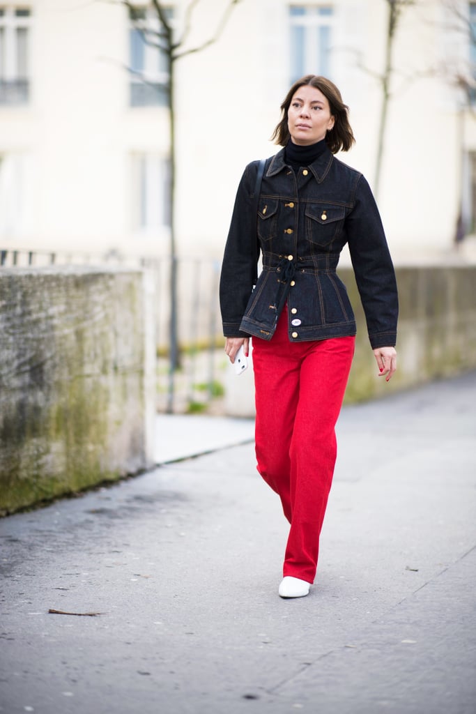 Red Straight-Leg Trousers