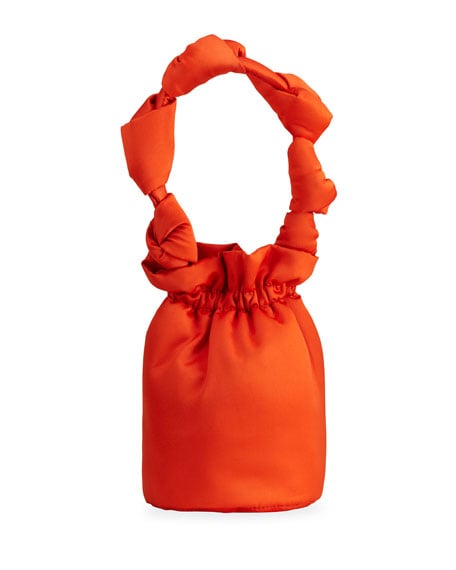 Ganni Knotted Satin Top-Handle Bag