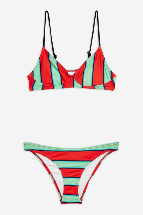 Topshop Striped Bikini Set