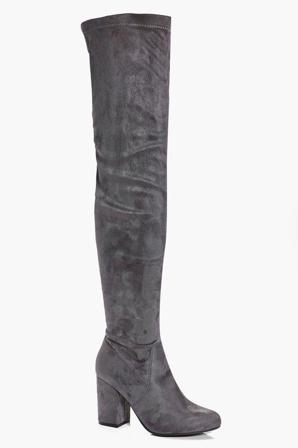 Boohoo Eloise Block Heel Over The Knee Boot ($68)