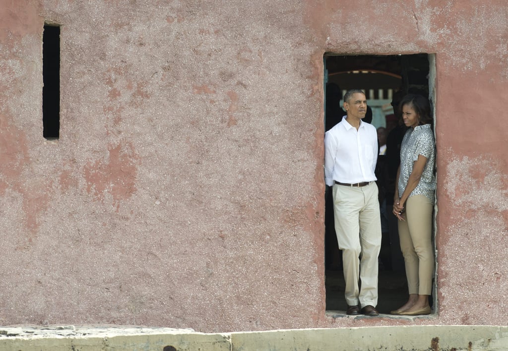 While touring the House of Slaves at Gorée Island in June 2013, President Obama and First Lady Michelle stood at the Door of No Return.