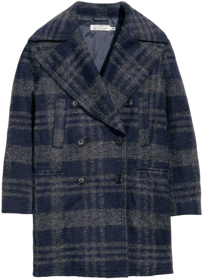 H&M Double-Breasted Plaid Coat  ($119)