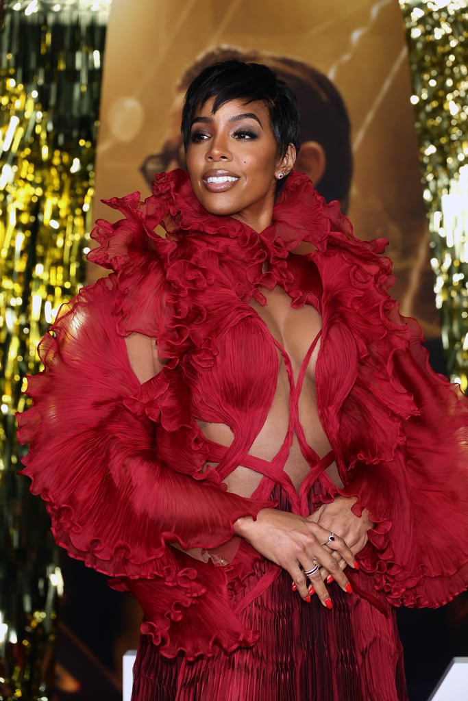 Kelly Rowland Wears 3D Red Cutout Dress to Babylon Premiere