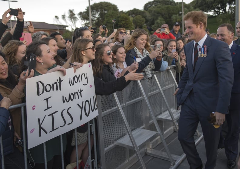 After getting an unexpected kiss from a fan, Harry probably had his guard up. These girls knew how to reel him in.