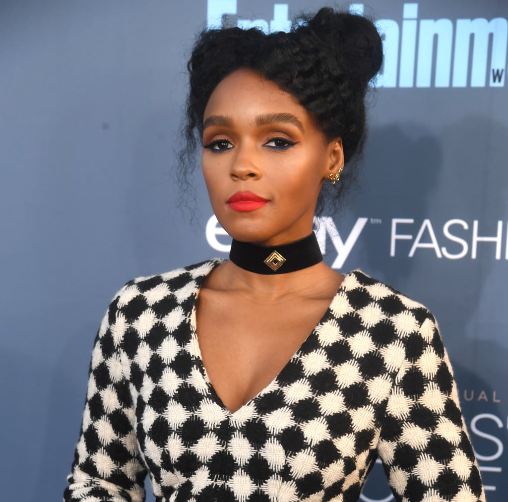Janelle Monae Makeup and Hair at 2017 Critics' Choice Awards