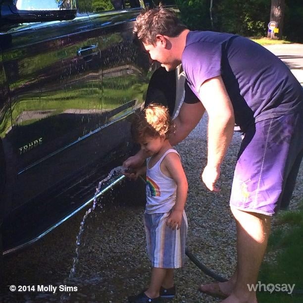 Brooks Stuber was put to work washing his uncle's truck.
Source: Instagram user mollybsims