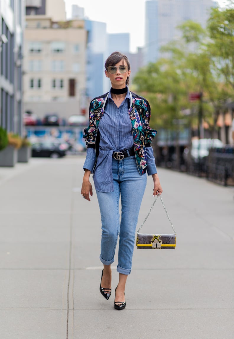 If You Have an Embellished Jacket, Style It With a Contrasting Top