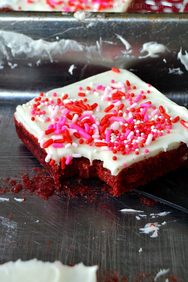 Chewy Red Velvet Brownies With Cream Cheese Frosting