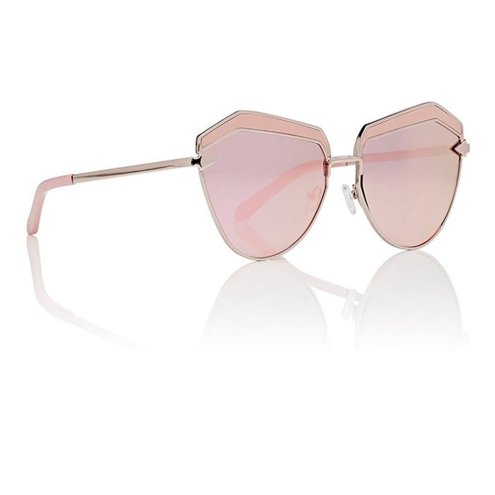 These days there's no such thing as too much pink and these tonal
<product href="http://www.barneys.com/product/karen-walker-jacinto-sunglasses-505106843.html?ranMID=38359&ranEAID=J84DHJLQkR4&ranSiteID=J84DHJLQkR4-LGoqm2_BinbegBRLVy_9_g&utm_source=J84DHJLQkR4&utm_medium=affiliate&siteID=J84DHJLQkR4-LGoqm2_BinbegBRLVy_9_g">Karen Walker Jacinto Sunglasses</product> ($315) are proof positive of that.