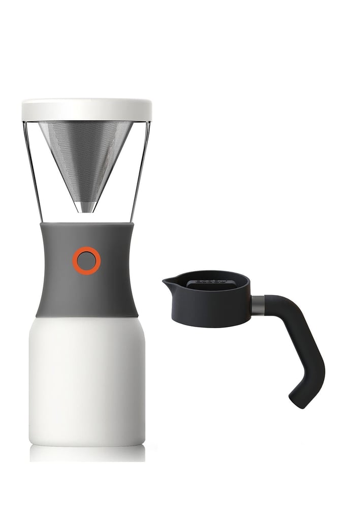 Asobu Cold Brew Coffee Maker With Portable Carafe and Pouring Handle in White