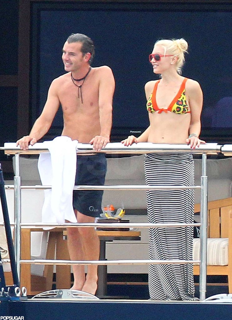 Shirtless Gavin and bikini-clad Gwen were on a yacht near Cannes in May 2011.