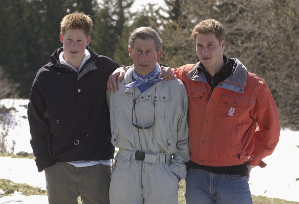 The brothers had their arms around Prince Charles during a 2002 ski trip in Switzerland. The brothers had their arms around Prince Charles during a 2002 ski trip in Switzerland.