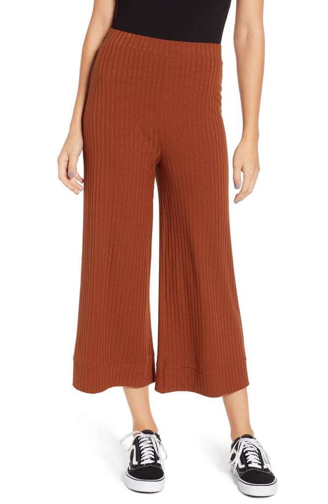 All in Favour Ribbed Crop Wide Leg Pants