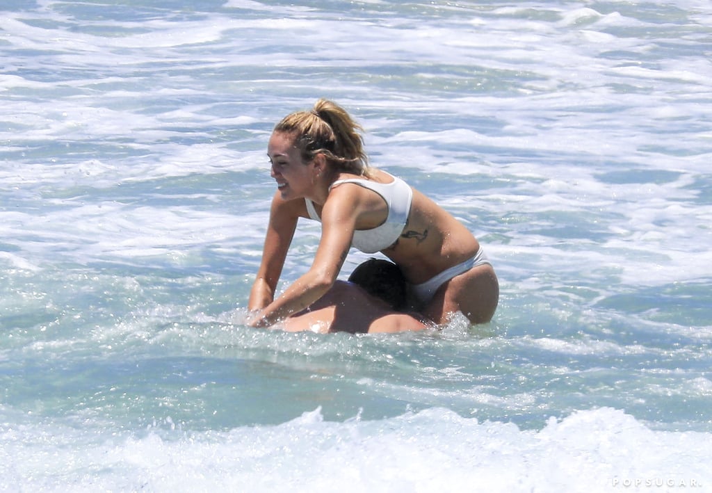 Miley Cyrus and Liam Hemsworth Swim in Australia Jan. 2018